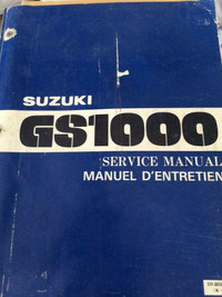 1978 Suzuki GS1000 English Francais Service Manuel Du2019Entretien