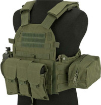 Brand New -- TACTICAL VEST complete with MAGAZINE and RADIO POUCHES -- Available in black or olive green!
