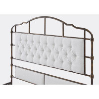 August Grove High Boad Metal Bed With Soft Head And Tail