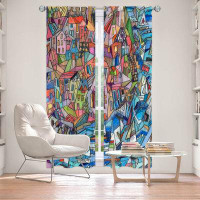 East Urban Home Lined Window Curtains 2-panel Set for Window by Maeve Wright - Sailing in the Bay