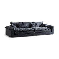 MABOLUS 125.98" Deep blue 100% Polyester Modular Sofa cushion couch