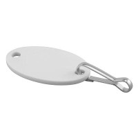 Rebrilliant ID Key Tags, 1-1/4 In., Oval Shape, Plastic Tags With Metal Clip