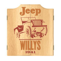 Trademark Global Jeep Willys Red Dart Board Cabinet Set