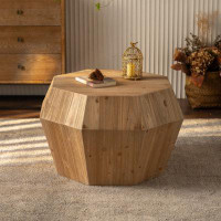 Millwood Pines 31.50" Octagonal Wooden American Retro Style Coffee Table
