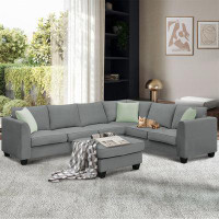 Latitude Run® Sectional Sofa Couches  Sets 7 Seats Sofa with Ottoman