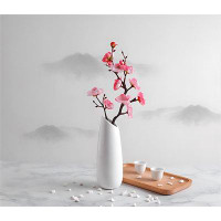 Primrue Artificial Plum Blossom Ornament For Living Room, Dried Flower Bonsai, Wax Plum Potted Plant, Decorative Fake Fl