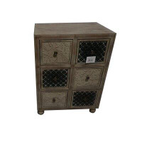 Gracie Oaks Manoj Wooden 6 Drawer Accent Chest