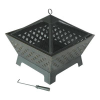 Outdoor Leisure Products 25.5" H x 26.375" W Steel Wood Burning Outdoor Fire Pit with Lid
