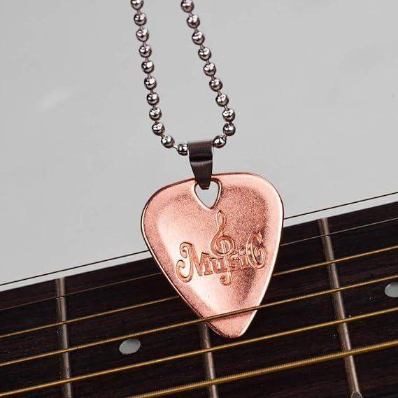 Guitar Pick Necklace Zinc alloy Pendant Guitar Accessory Rose Gold Free Shipping in Other - Image 3