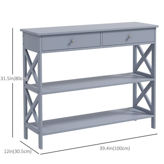 Console table 39.4" x 12" x 31.5" Grey in Kitchen & Dining Wares - Image 3