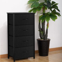 Ebern Designs Black 4-Drawer Fabric Dresser: Modern Storage Solution For Bedroom, Living Room, And More
