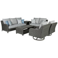 Signature Design by Ashley Elite Park Outdoor Sofa, Loveseat And 2 Lounge Chairs With Coffee Table And 2 End Tables