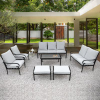 Red Barrel Studio 7PCs Patio Conversation Set with Cushions for 7-9 Persons