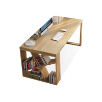 Fit and Touch 86.61" Burlywood Rectangular Solid Wood desks