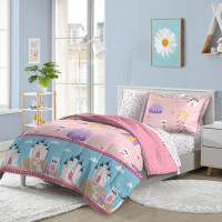 Dream Factory Latasha Rainbow Little Princess Twin Bed in a Bag Pink