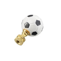 Aspen Creative Corporation Aspen Creative 24022, 1 Pack, Plastic Soccer Ball Finial With Solid Brass Finish, 1 3/4" Tall