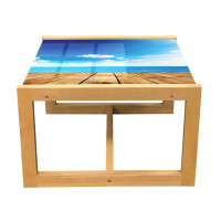 East Urban Home East Urban Home Landscape Coffee Table, Seascape View From Pier Under Cloudy Vivid Summer Sky Beach Them