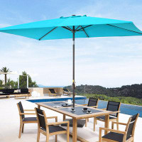 Arlmont & Co. 6×9FT Rectangular Patio Umbrella with UPF50+, Tilt Function, and Wind-Resistant Design