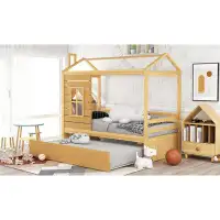 Harper Orchard House Bed Wood Bed With Trundle in , Twin