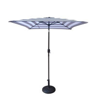 Arlmont & Co. Arlmont & Co. 6.5ft Square Black/White Stripe Colour Market Umbrella with Stand/Base