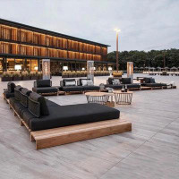 My Lux Decor 2022 Outdoor Sofa Courtyard Rattan Villa Solid Wood Furniture Hotel Model Room Terrace Leisure Garden Rain