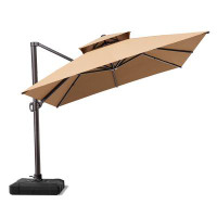 Arlmont & Co. 10' X 13' Rectangle Cantilever Umbrella With Weighted Base