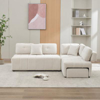 Latitude Run® L-Shaped Sectional Sofa With Lumbar Pillows