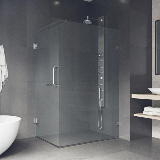 36x48 Pacifica Frameless Shower Enclosure with Entrance on the 36 inch end of the Shower ( BN and Chrome ) in Plumbing, Sinks, Toilets & Showers - Image 3