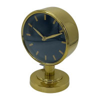 Everly Quinn Metal, 7" Standing Table Clock, Gold