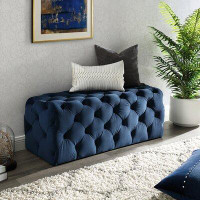 Everly Quinn Hayden Allover Tufted Rectangle Bench
