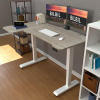 Accentuations by Manhattan Comfort Modern Electric Height Adjustable Standing Desk With L-Shaped Design