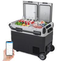 gaomon 53QT Dual Zone Electric Cooler - Car Refrigerator With True Independent Temperature Control, Car Fridge With Unpl