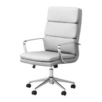 Ivy Bronx Krystl Swivel Adjustable Office Chair in White and Chrome