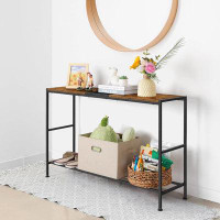 17 Stories Console Table 41" Narrow Industrial Entryway Table Behind Sofa Table Couch Table Skinny Hallway Table Long Ba