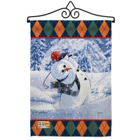 Breeze Decor Snowman Golf 2-Sided Polyester 19 x 13 in. Flag Set