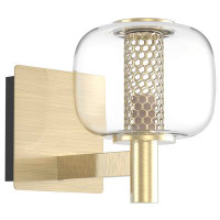 Everly Quinn Everly Quinn 5 Inch Wall Light With Brushed Brass And Clear Glass Globe Lampshade G9 Bulb Wall Sconce