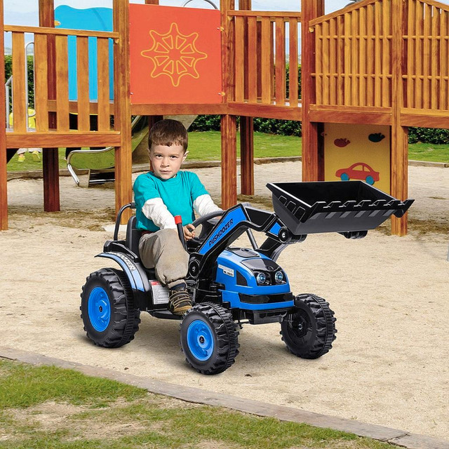 KIDS DIGGER RIDE ON EXCAVATOR 6V BATTERY POWERED DUAL-MOTOR CONSTRUCTION TRACTOR MUSIC HEADLIGHT MOVING FORWARD BACKWARD in Toys & Games