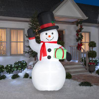 Gemmy Industries Airblown-Snowman w/Gift Box-Giant