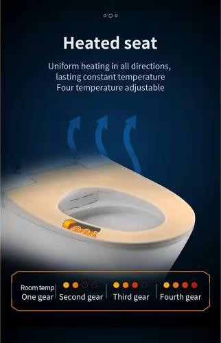 16 inch 1-piece Floor Mounted 1.1/1.6 GPF Dual Flush Elongated Toilet H=18.11 in. Heated Seat Included VAST68A VAD in Plumbing, Sinks, Toilets & Showers - Image 4