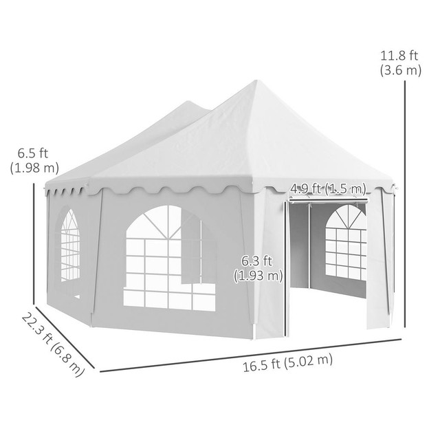 Party Tent 267.7" L x 197.6" W x 141.7" H White in Patio & Garden Furniture - Image 3