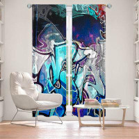 East Urban Home Lined Window Curtains 2-panel Set for Window Size by Martin Taylor - Graffiti 11