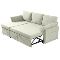 Greenspring Sleeper Sofa Bed, Pull Out Sofa Bed with Storage Chaise L Shape Sectional Sofa Bed