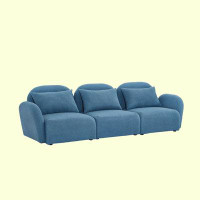 Latitude Run® Living Room Furniture Three Seat Lazy Sofa Teddy Fabric Pink