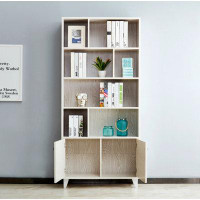 Delight Glass 68" Bookcase With 2 Doors