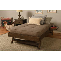 Winston Porter Javarius Wood Pop Up Trundle Bed In Walnut Brown Finish With Tray