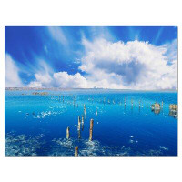 Made in Canada - Design Art Beautiful Blue Salk Lake Photographic Print on Wrapped Canvas in Blue/White