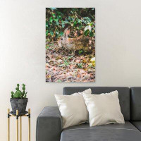 MentionedYou Brown Rabbit Under The Plants - 1 Piece Rectangle Graphic Art Print On Wrapped Canvas