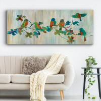 Red Barrel Studio Birds on Branch-Gallery Wrapped Canvas