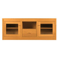 Spectra Wood Linden 60" Plasma Stand with Glass Doors, Drawer and Open Centre