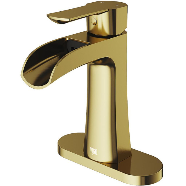 VIGO Paloma Single Hole Bathroom Faucet - 4 Finishes ( H: 6 3/4 Inch ) Optional Deck Plate WaterSense certified in Plumbing, Sinks, Toilets & Showers - Image 2